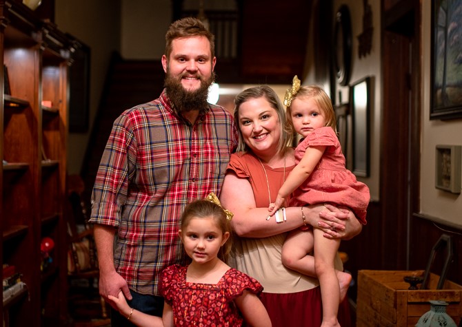 Alex and Lizzie Felter, with daughters Heidi and Nina, have established roots in Alexandria since graduating from LCU, and have renovated a historic home in the Garden District, which now is home to Alex’s freelance business, Felter Illustration. 