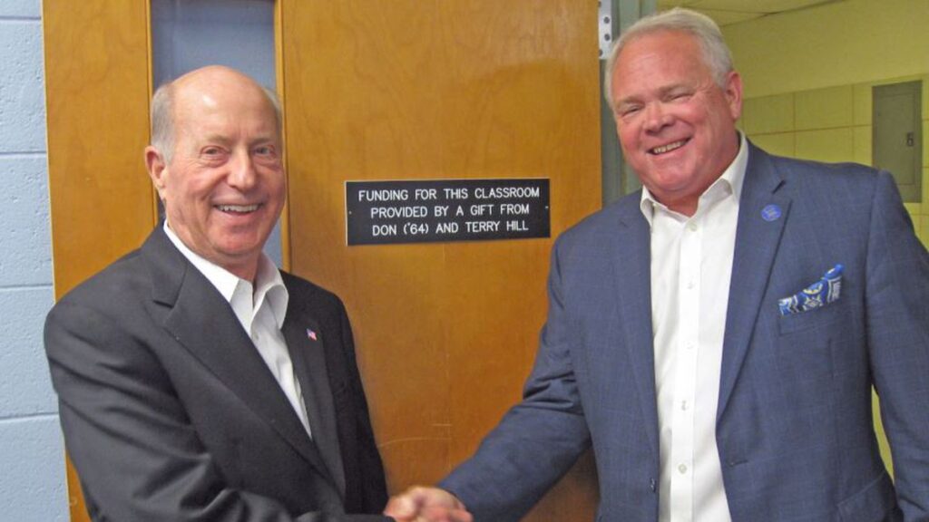 Pictured on the left is Don Hill and on the right is President Rick Brewer.