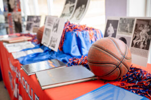 Pensacola College basketball history display with