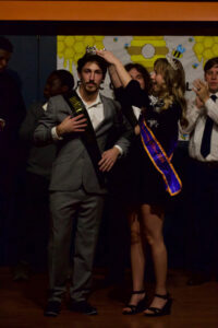 Homecoming King and Queen crowning ceremony.