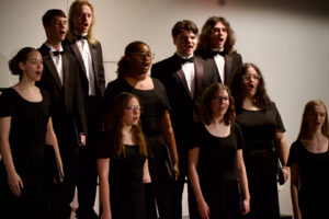 Diverse choir of young adults