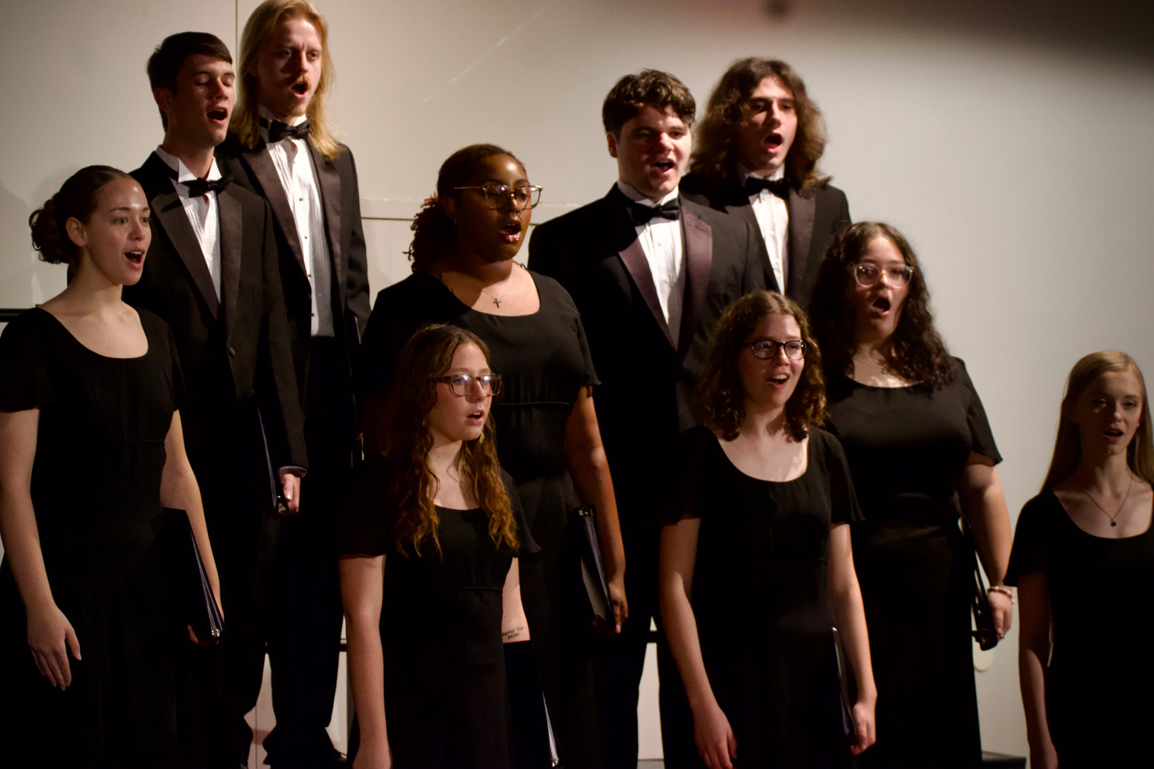 Diverse choir of young adults