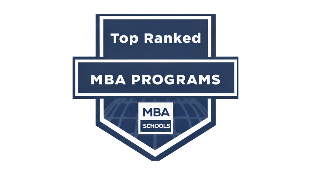 A website badge stating that the Master of Business Administration program at Louisiana Christian University ranks fourth in the state, according to outreachedu.org.