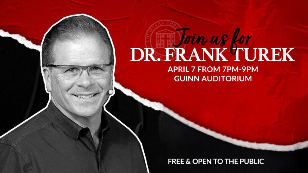 Join us on April 7 at 7pm as we welcome Christian Apologist, Frank Turek to campus.