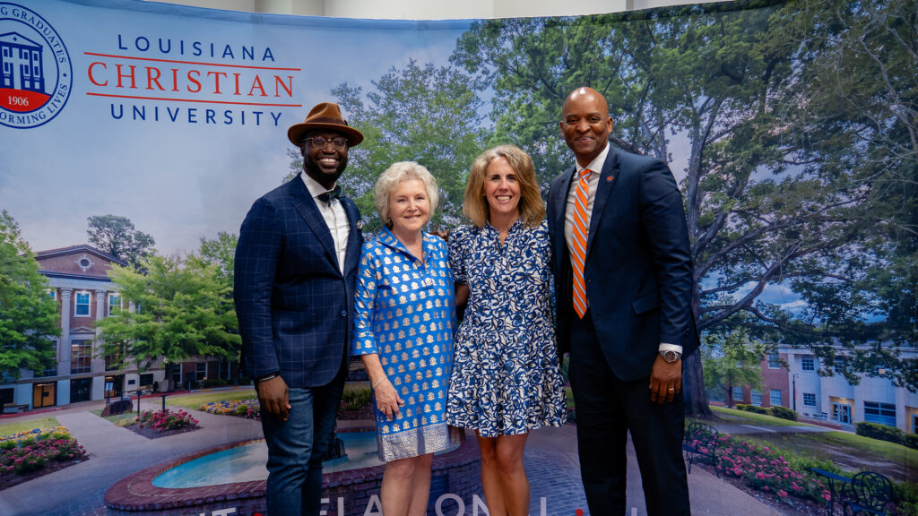 Mike Goodwin, Maggie Martin, Natalie Monroe, and Dr. Mark Johnson at the Dr. Maggie Martin Marketplace Leadership Summit.